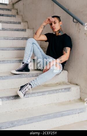 Hipster in casual clothes Stock Photo