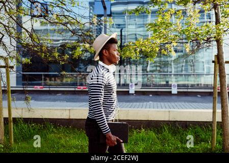 African-American man with tablet Stock Photo