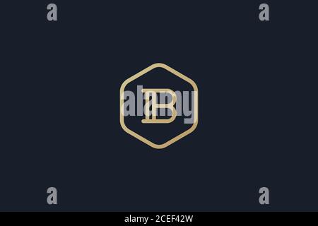Letter B logo . Letter B monogram logo design . simple B logo . luxury line art or monoline logo . vector illustration Stock Vector