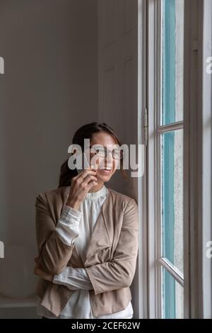 Young Woman talking on the mobile Stock Photo