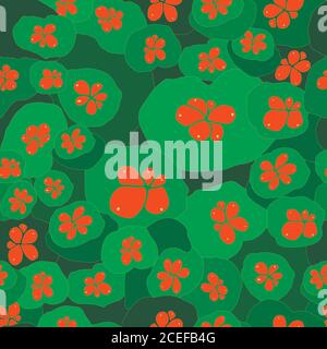 Bright, juicy In thick foliage berries honeysuckle. Seamless fru Stock Vector