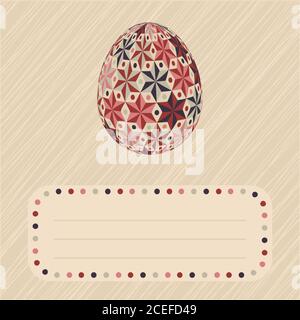 Colorful Easter card design with eggs and banner. Easter banner template. Vector illustration. Stock Vector