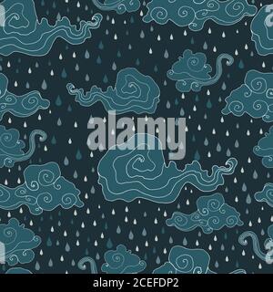 Bright, clouds, cloud, raindrops, monochrome, gray, black color Stock Vector