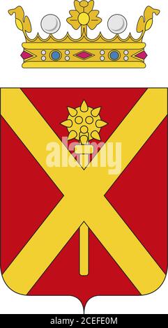 Massa official coat of arms of the city, Tuscany region, Italy, vector illustration Stock Vector