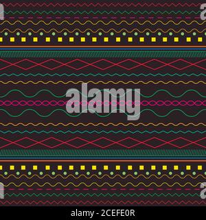 Ethnic, bright, background, Boho pattern, isolated on a dark bro Stock Vector