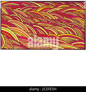 Bright, colorful, abstraction doodle frame, cartoon pattern, lin Stock Vector
