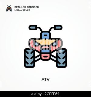 Motocross detailed rounded lineal color. Modern vector illustration ...