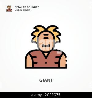Giant detailed rounded lineal color. Modern vector illustration concepts. Easy to edit and customize. Stock Vector