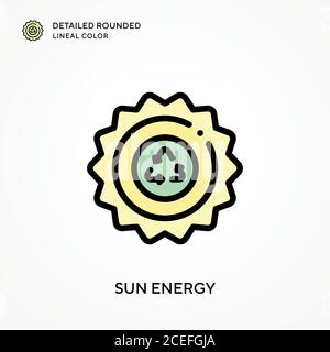 Sun detailed rounded lineal color. Modern vector illustration concepts ...