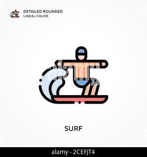 Surf detailed rounded lineal color. Modern vector illustration concepts ...