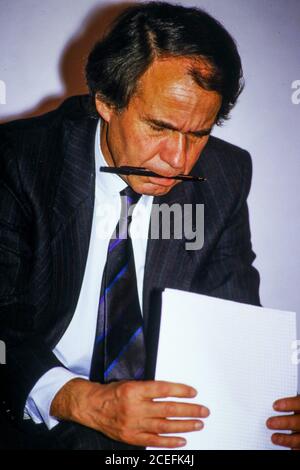 Pierre Juquin, candidate for the Communist Renovators, campaigns for Presidential Elections,  Lyon, France Stock Photo