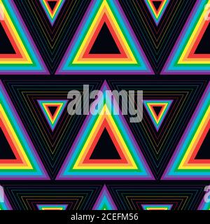 Color rainbow triangles seamless pattern. Stock Vector