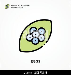 Eggs detailed rounded lineal color. Modern vector illustration concepts. Easy to edit and customize. Stock Vector