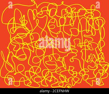 Scribbles abstract decorative simple sunny color pattern Stock Vector