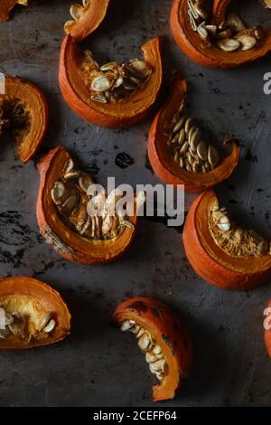 Slices of roasted pumpkin Stock Photo