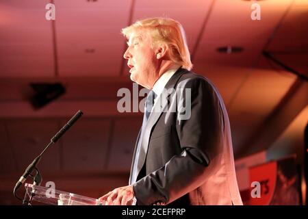 Ayr, Ayrshire, Scotland, UK 27 March 2015, Donald Trump who had recently bought the Turnberry Hotel for $60million was the guest speaker at the  Ayrshire Chamber of Commerce and Industry Annual Dinner 2015 Stock Photo