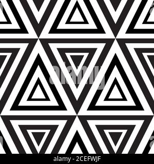 Black and White Hypnotic Background Seamless Pattern. Vector Illustration Stock Vector