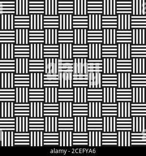 Black and White Hypnotic Background Seamless Pattern. Vector Illustration Stock Vector