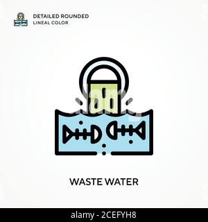Water pipe detailed rounded lineal color. Modern vector illustration ...