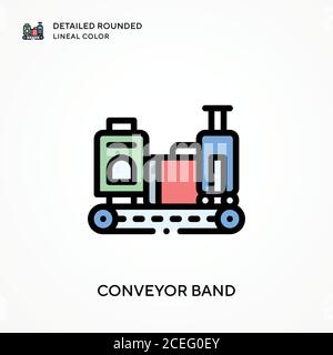 Conveyor band detailed rounded lineal color. Modern vector illustration concepts. Easy to edit and customize. Stock Vector