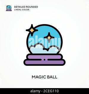 Magic ball detailed rounded lineal color. Modern vector illustration concepts. Easy to edit and customize. Stock Vector