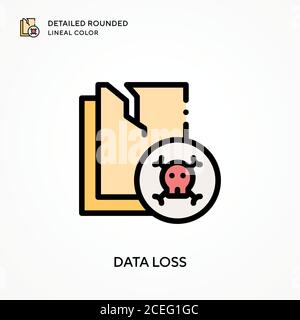 Data loss detailed rounded lineal color. Modern vector illustration concepts. Easy to edit and customize. Stock Vector