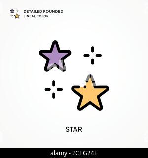 Star detailed rounded lineal color. Modern vector illustration concepts ...