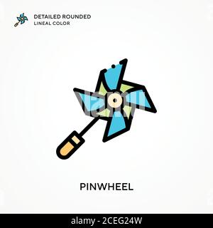 Pinwheel detailed rounded lineal color. Modern vector illustration ...