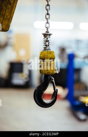 Hook in a mechanical workshop Stock Photo