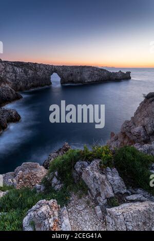 Atardecer en Pont D'en Gil, Menorca, Spain Stock Photo