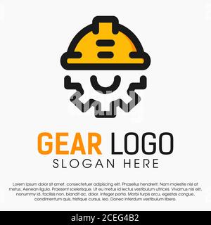 Gear logo design template isolated on white background from engineering collection. Vector logo concept design template fo engineer, web site and more Stock Vector