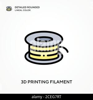 3d printing filament detailed rounded lineal color. Modern vector illustration concepts. Easy to edit and customize. Stock Vector