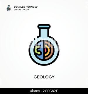Geology detailed rounded lineal color. Modern vector illustration concepts. Easy to edit and customize. Stock Vector