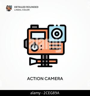 Action camera detailed rounded lineal color. Modern vector illustration ...