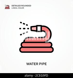 Water pipe detailed rounded lineal color. Modern vector illustration concepts. Easy to edit and customize. Stock Vector