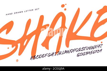Vector hand drawn expressive calligraphic letter set Stock Vector