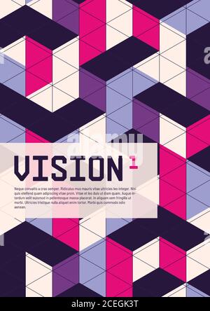 Isometric abstract cover, poster, background vector design Stock Vector