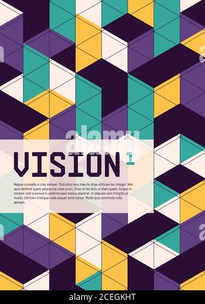 Isometric abstract cover, poster, background vector design Stock Vector