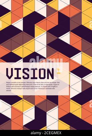 Isometric abstract cover, poster, background vector design Stock Vector