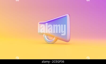 Colorful vibrant 3d rendering puffed symbol of megaphone on colored background with shadow Stock Photo