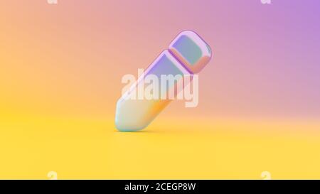 Colorful vibrant 3d rendering puffed symbol of pen on colored background with shadow Stock Photo