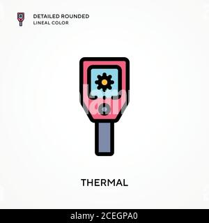 Thermal detailed rounded lineal color. Modern vector illustration concepts. Easy to edit and customize. Stock Vector