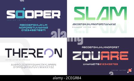 Vector modern uppercase letter sets with a different styles Stock Vector