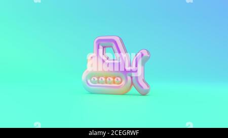 Colorful vibrant 3d rendering puffed symbol of snowplow on colored background with shadow Stock Photo