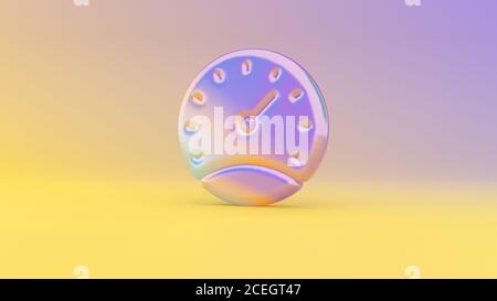 Colorful vibrant 3d rendering puffed symbol of stopwatch  on colored background with shadow Stock Photo