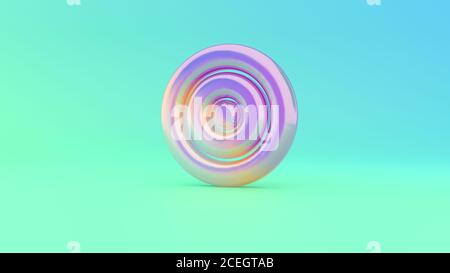 Colorful vibrant 3d rendering puffed symbol of target on colored background with shadow Stock Photo