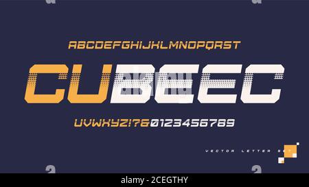 Contemporary geometric uppercase letter set, vector alphabet, typography Stock Vector