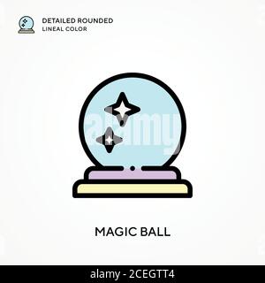Magic ball detailed rounded lineal color. Modern vector illustration concepts. Easy to edit and customize. Stock Vector