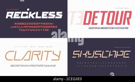 Vector modern uppercase letter sets with a different styles Stock Vector