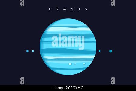Uranus. The seventh planet from the Sun. Vector illustration Stock Vector